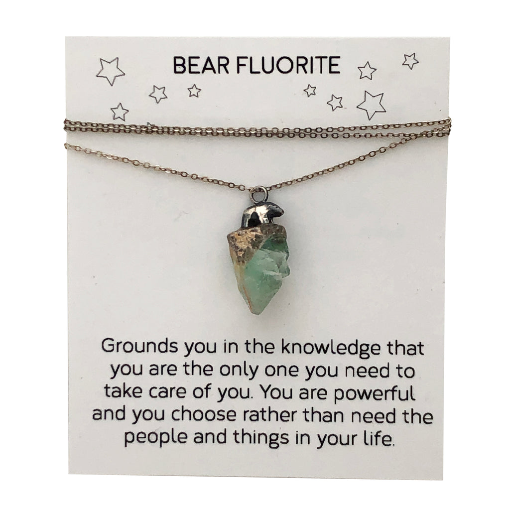 Bear Fluorite Totem Necklace